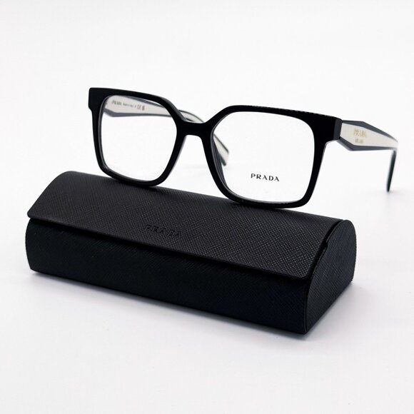 NEW PRADA PRB03V 16K1O1 EYEGLASSES WOMEN BLACK EYEWEAR VPR B03 16K1O1 - Picture 1 of 9